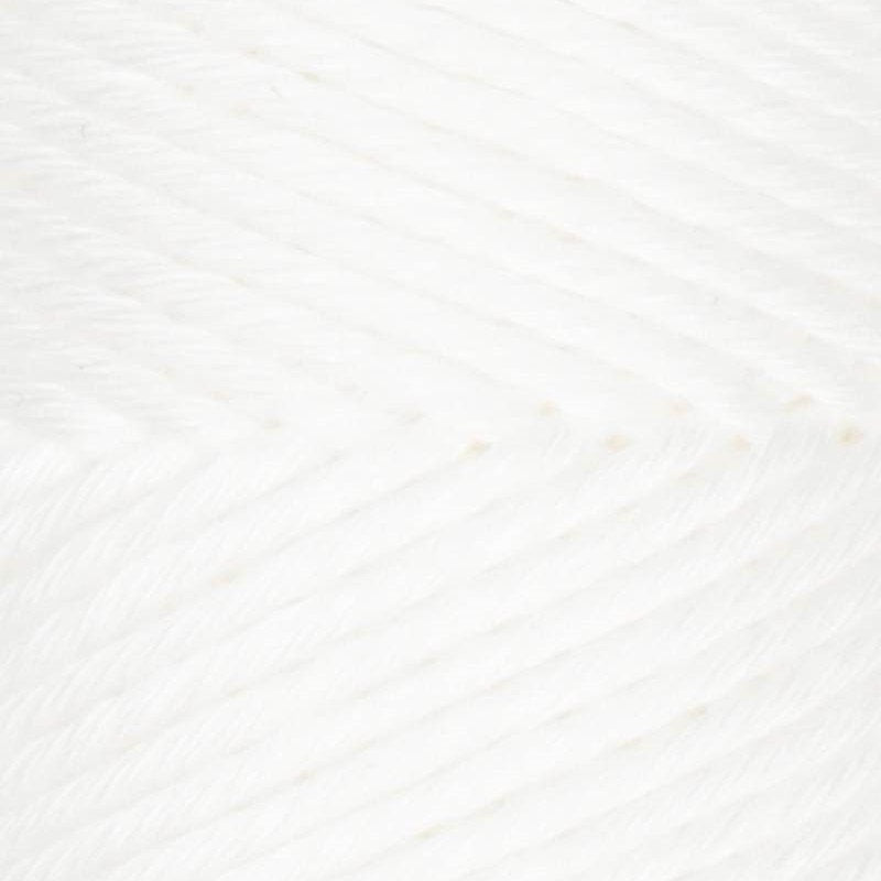 A skein of Queensland Collection Myrtle yarn in a light blue color. The label indicates it is sustainable and compostable vegan silk spun from eucalyptus leaves, weighing 100g and measuring 175m in length.