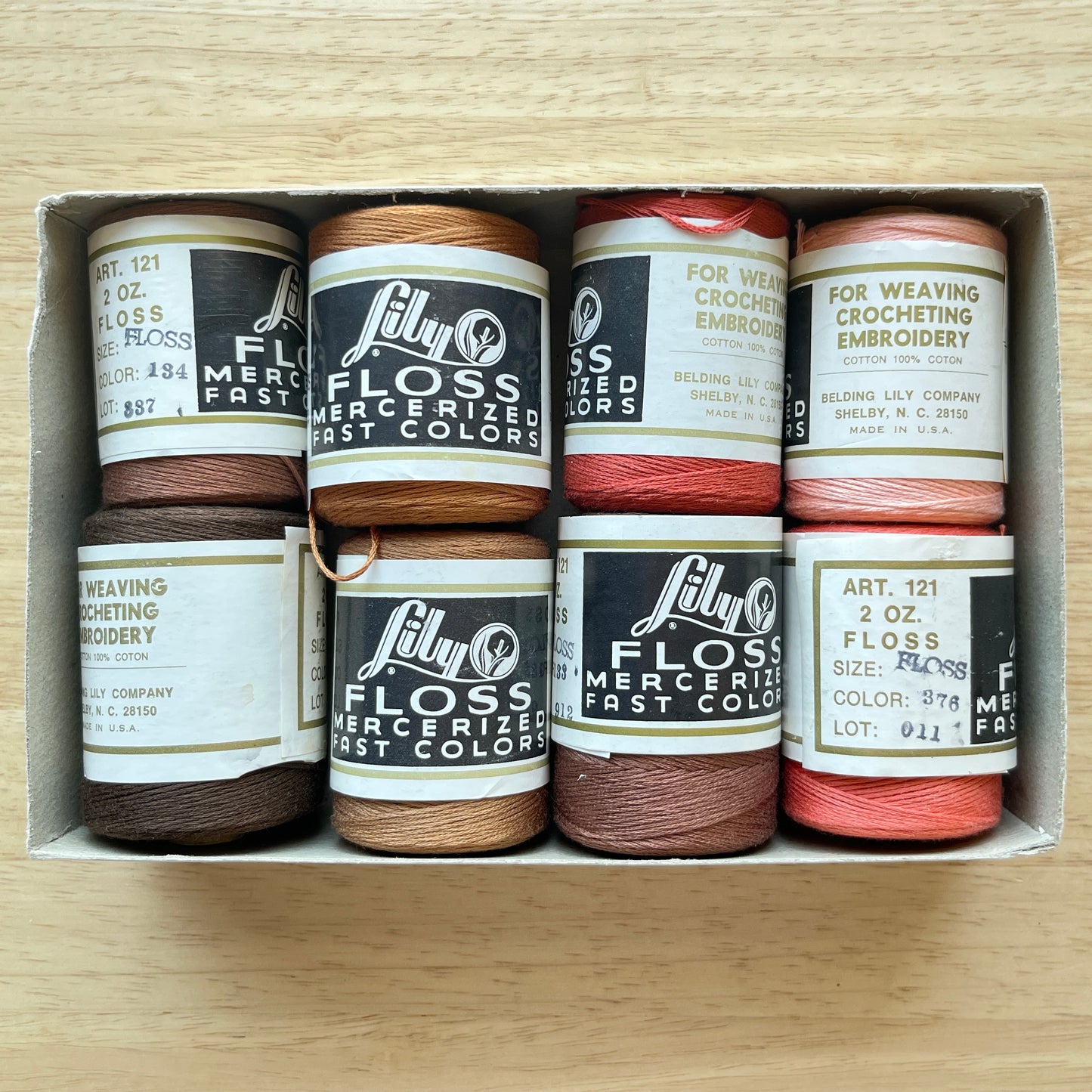 Lily Handweaving Floss Vintage 2 oz Tube Box Sets (Consignment: Anne Brownlee Estate)