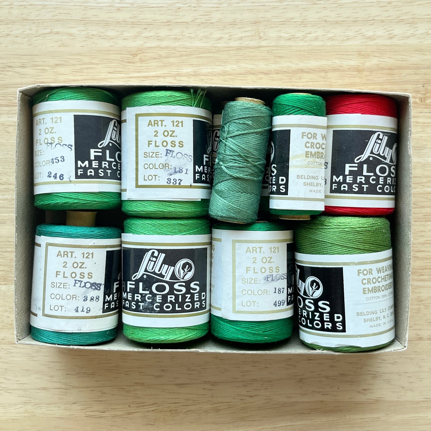 Lily Handweaving Floss Vintage 2 oz Tube Box Sets (Consignment: Anne Brownlee Estate)