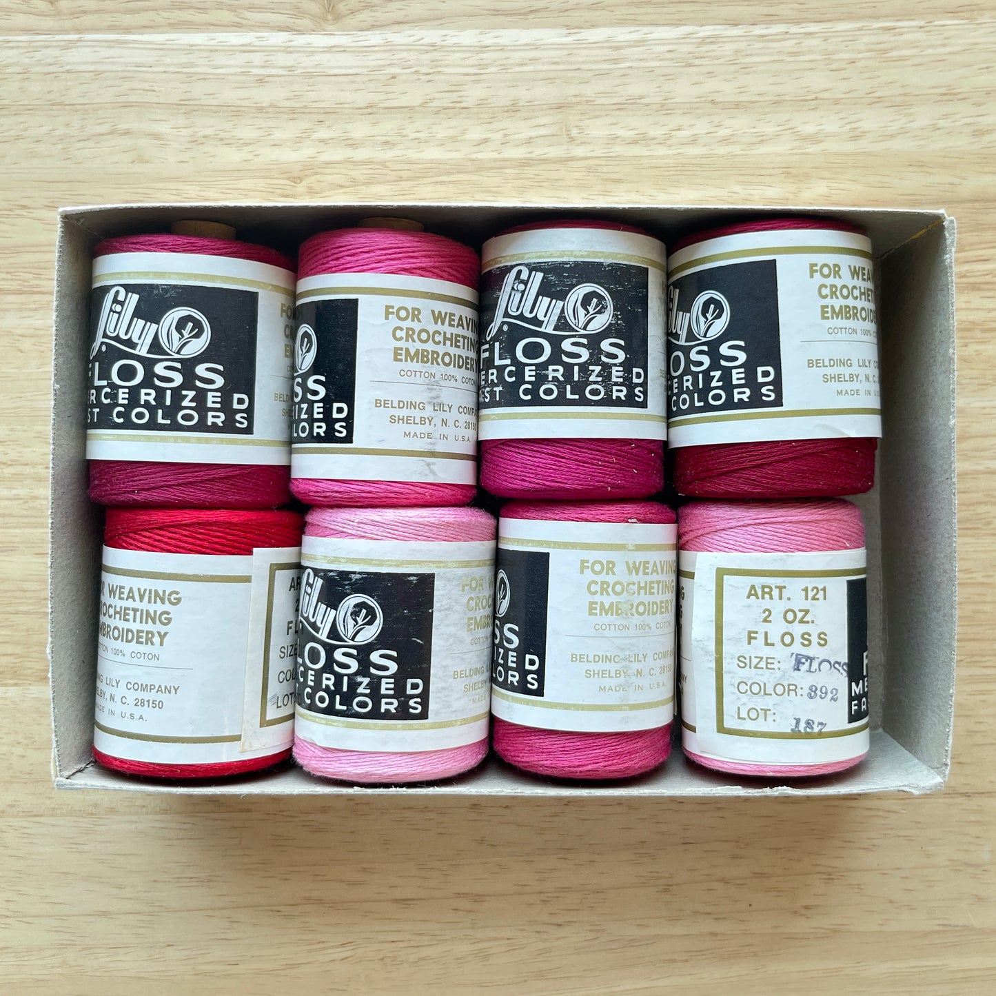 Lily Handweaving Floss Vintage 2 oz Tube Box Sets (Consignment: Anne Brownlee Estate)
