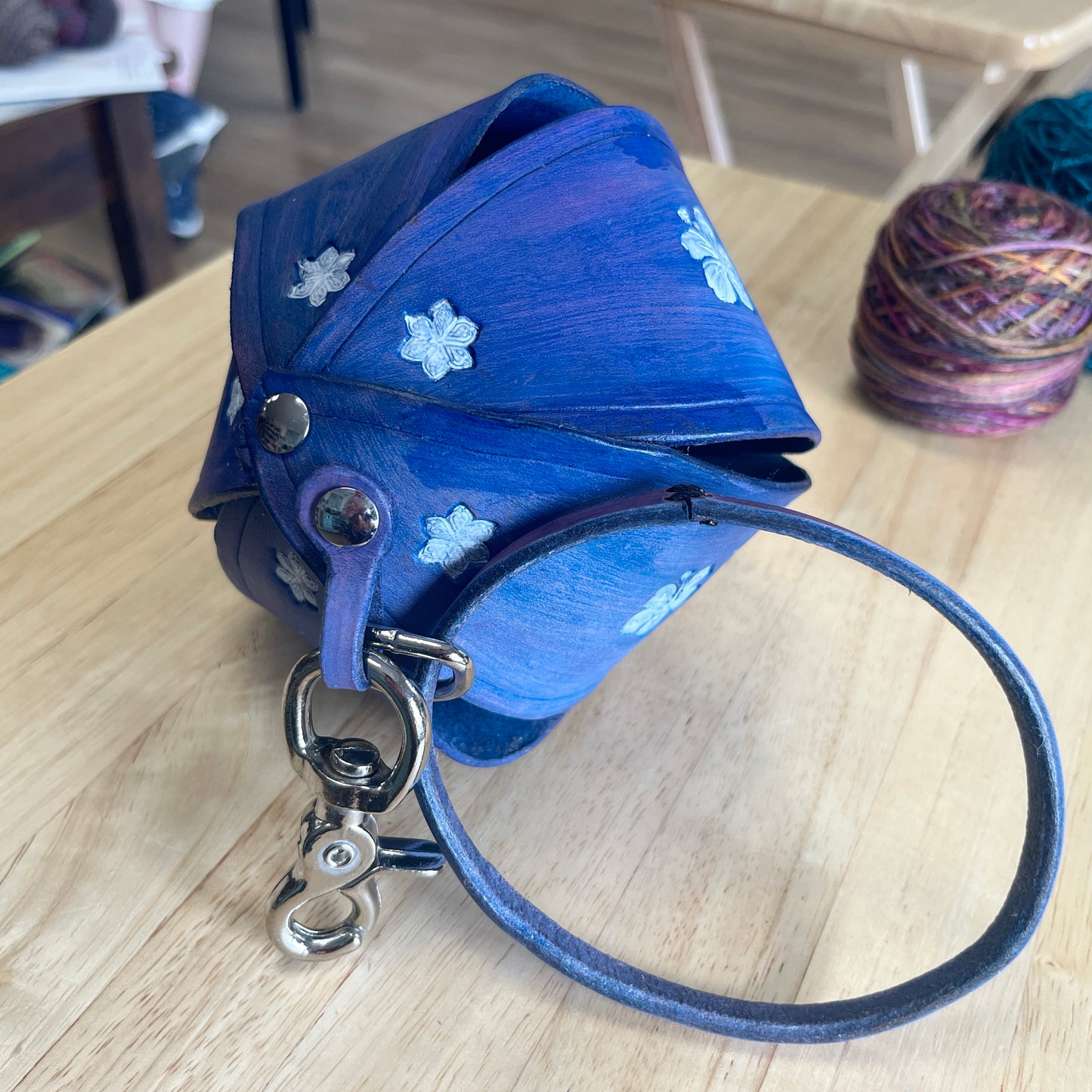Leather Bracelet Yarn Ball Carrier