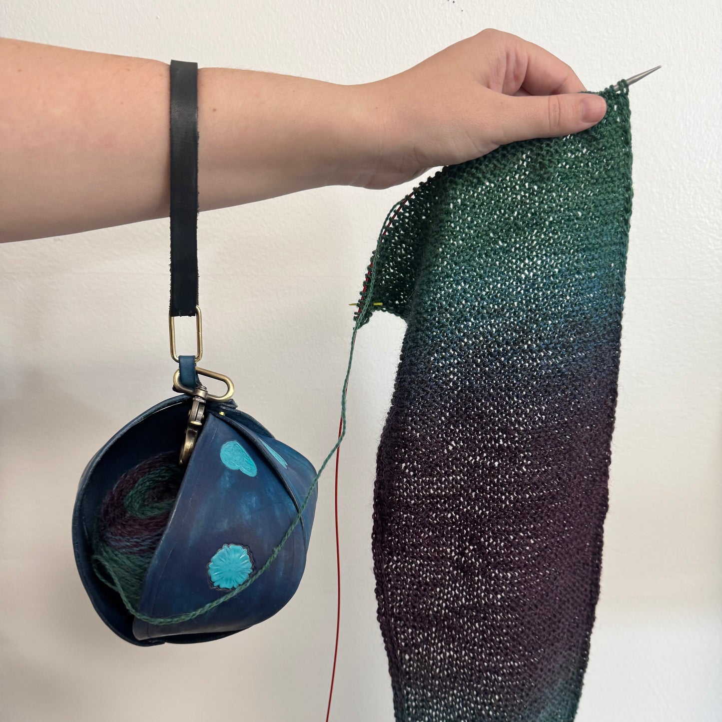 Leather Bracelet Yarn Ball Carrier