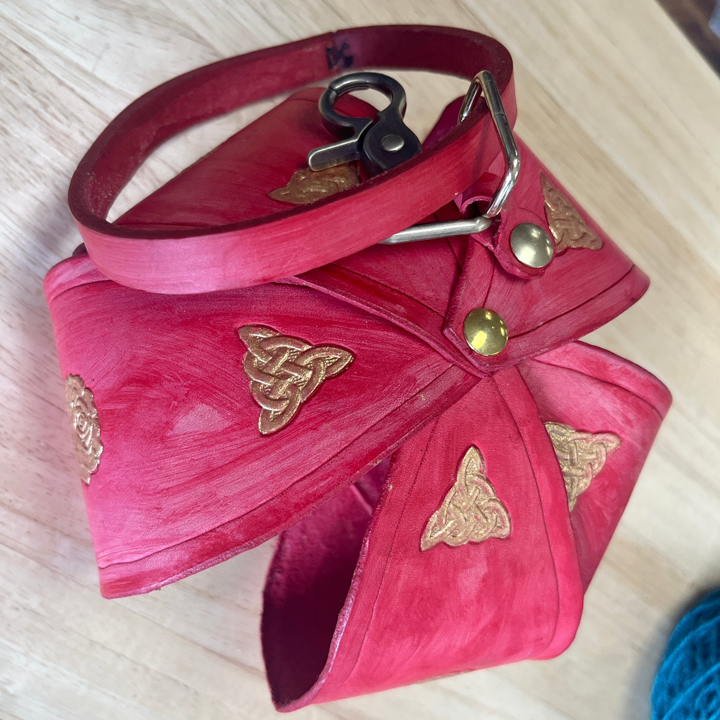 Leather Bracelet Yarn Ball Carrier