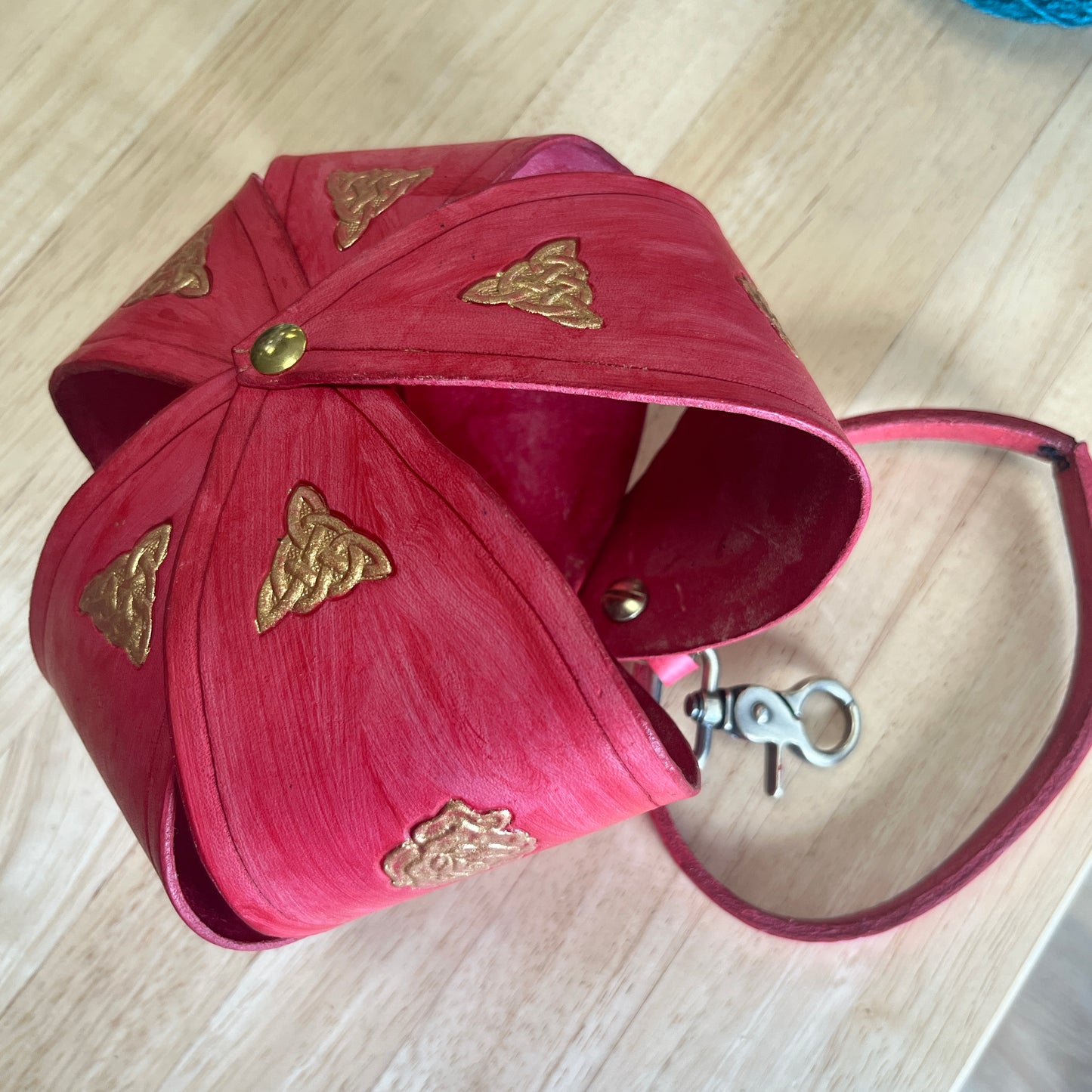 Leather Bracelet Yarn Ball Carrier