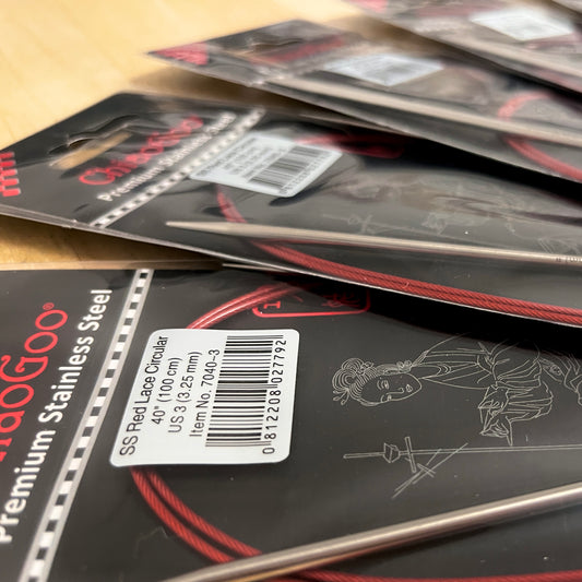 ChiaoGoo US Size 3 Red Lace Stainless Steel Circular Knitting Needles (3.25 mm)