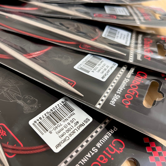 ChiaoGoo US Size 8 Red Lace Stainless Steel Circular Knitting Needles (5 mm)