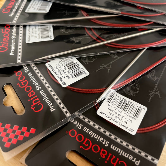 ChiaoGoo US Size 1.5 Red Lace Stainless Steel Circular Knitting Needles (2.5 mm)