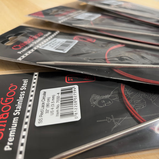 ChiaoGoo US Size 4 Red Lace Stainless Steel Circular Knitting Needles (3.5 mm)