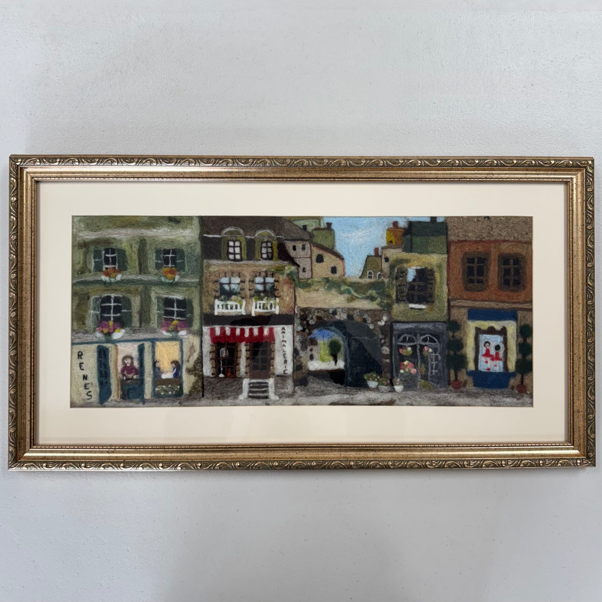 French Street Scene (#10) Felt Painting