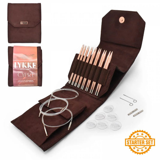 Lykke Cypra 5" Interchangeable Copper Needle Set US 3–US 10 (3.25 mm–6.00 mm)