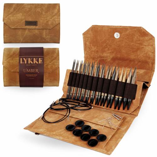 Lykke Umber Interchangeable Circular Birchwood Knitting Needle Set