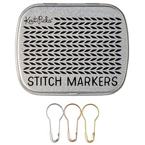 Knit Picks Metallic Locking Stitch Markers and Tin