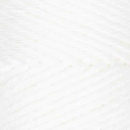 A skein of Queensland Collection Myrtle yarn in a light blue color. The label indicates it is sustainable and compostable vegan silk spun from eucalyptus leaves, weighing 100g and measuring 175m in length.