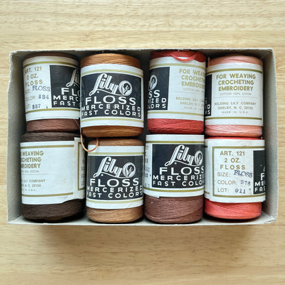 Lily Handweaving Floss Vintage 2 oz Tube Box Sets (Consignment: Anne Brownlee Estate)