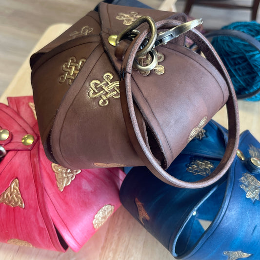 Leather Bracelet Yarn Ball Carrier