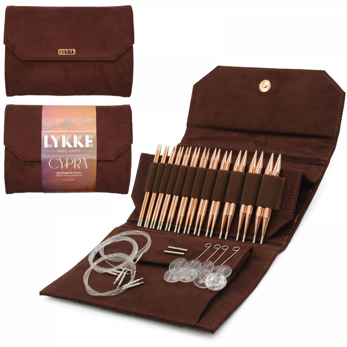 Lykke Cypra 5" Interchangeable Copper Needle Set US 3–US 15 (3.25 mm–10.00 mm)